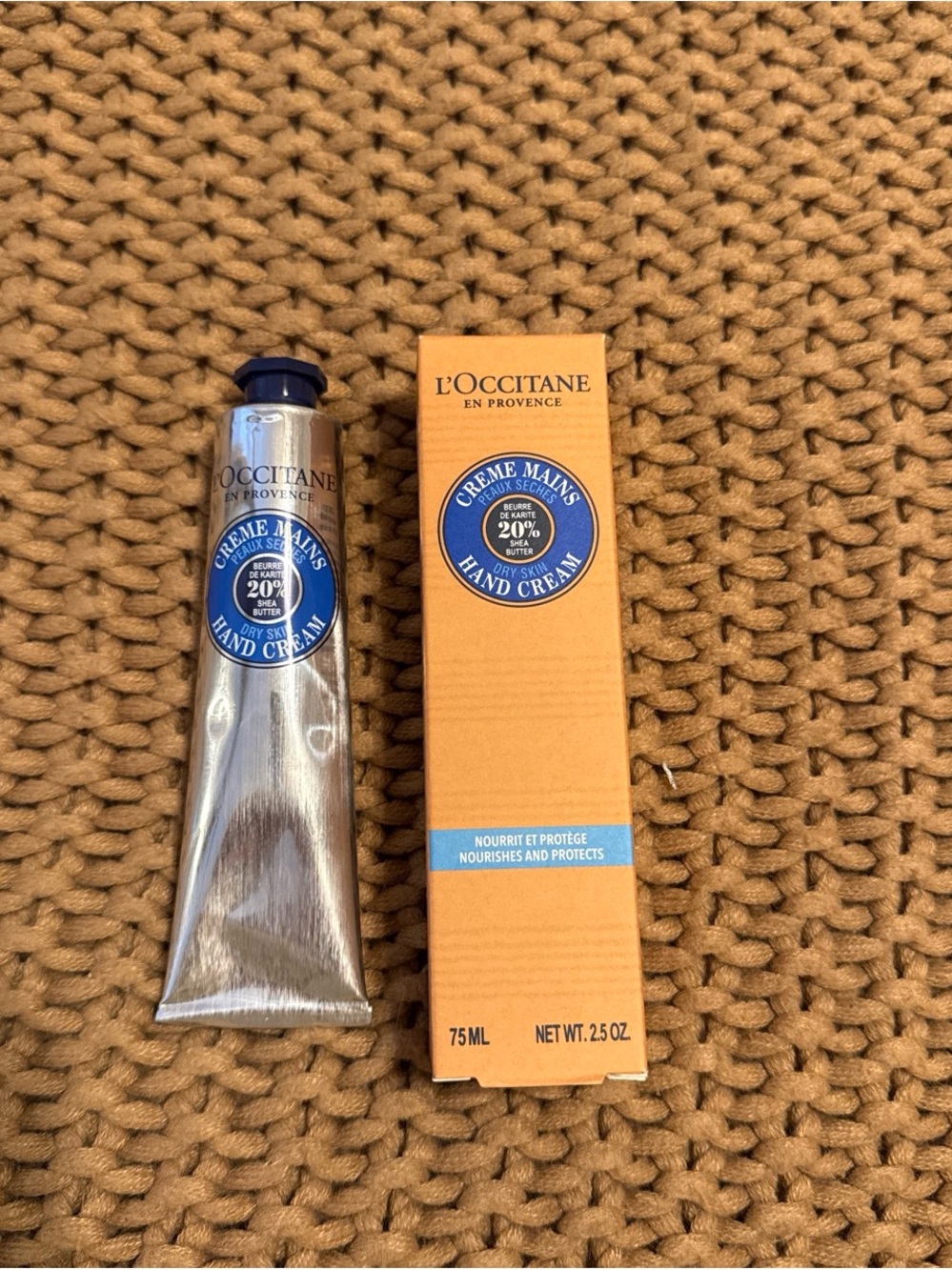 L'OCCITANE Shea Hand Cream Tube and Box - Silver & Orange
